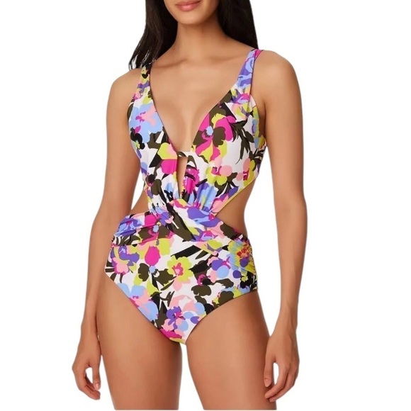 Bar III NWT One Piece Paradise Garden Monokini Size XL - Picture 1 of 14